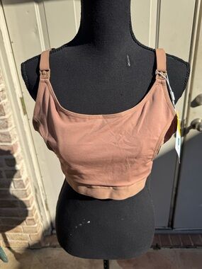 Momcozy, Adjustable-Strap, Nursing Bra, Tan, Size Large
